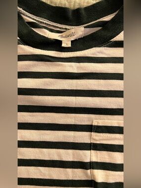 Madewell Kids Black & Cream Striped Pocket Tee Shirt